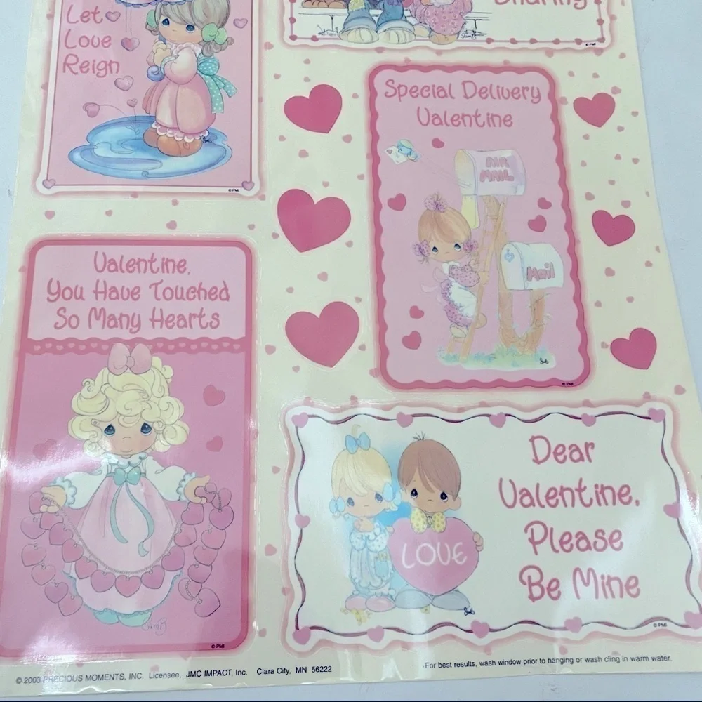 New Precious Moments Valentine Window Cling Decorations